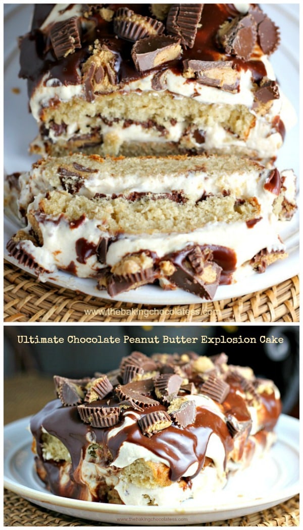 Ultimate Chocolate Peanut Butter Explosion Cake