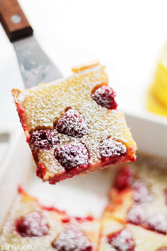 Raspberry Lemon Bars @ Diethood lemon berry desserts