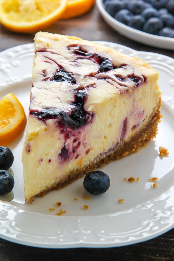 Lemon Blueberry Swirl Cheesecake @ Baker By Nature lemon berry desserts