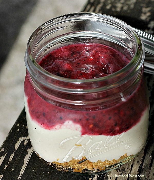 Lemon Berry Cheesecake in a Jar @ A Cultivated Nest 
