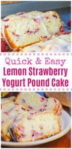 Lemon Strawberry Yogurt Pound Cake