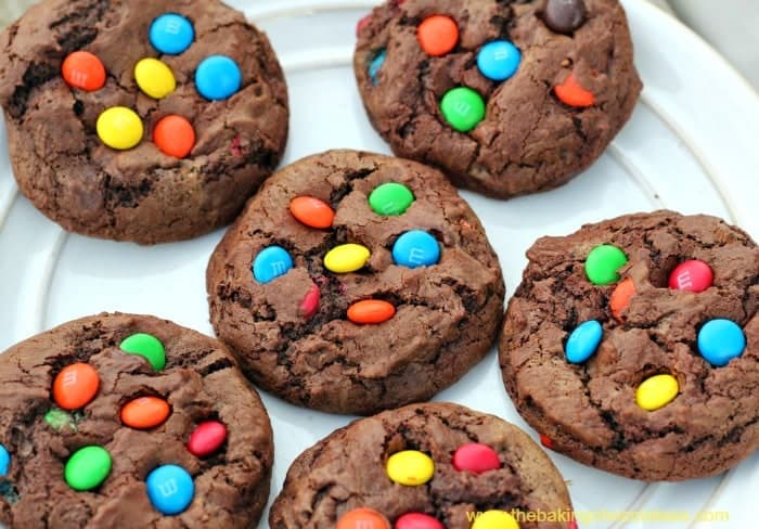 easy quadruple chocolate m&m cookies cookie recipe 