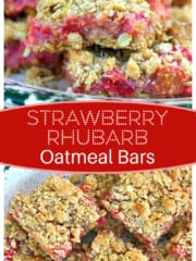 Strawberry Rhubarb Oatmeal Bars