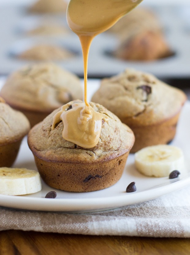 Flourless Peanut Butter Banana Muffins @ Making Thyme for Health
