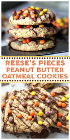 Reese's Pieces Peanut Butter Oatmeal Cookies recipe