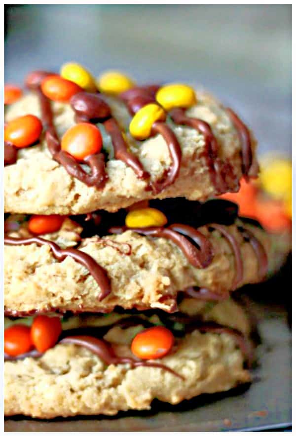 Reese's Pieces Peanut Butter Oatmeal Cookies recipe