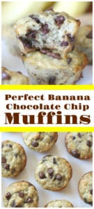 Perfect Banana Chocolate Chip Muffins! Fluffy & Moist!