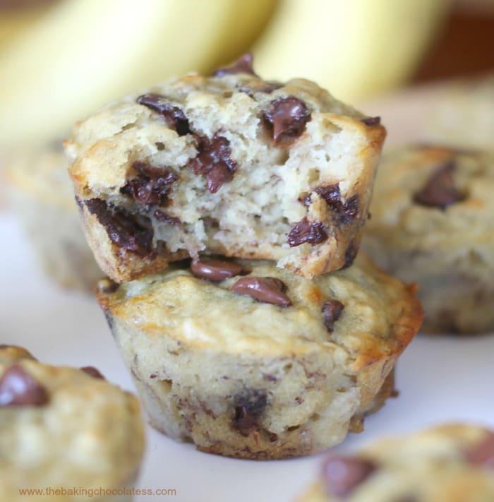 Perfect Banana Chocolate Chip Muffins! Fluffy & Moist! - desserts for mothers day