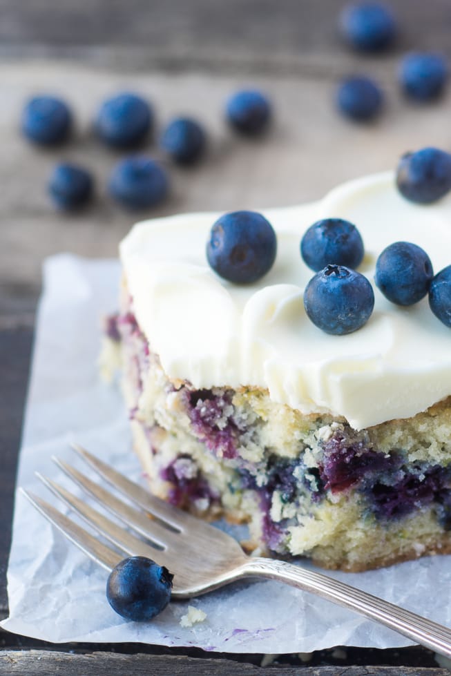 Blueberry Zucchini Snack Cake with Lemon Buttercream @ The View from Great Island