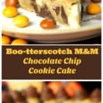 Boo-tterscotch M&M Chocolate Chip Cookie Cake