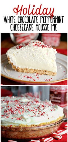 White Chocolate Peppermint Cheesecake Mousse Pie