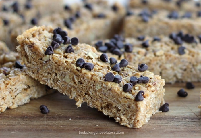 No-Bake Chewy Chocolate Chip Peanut Butter Granola Bars recipe