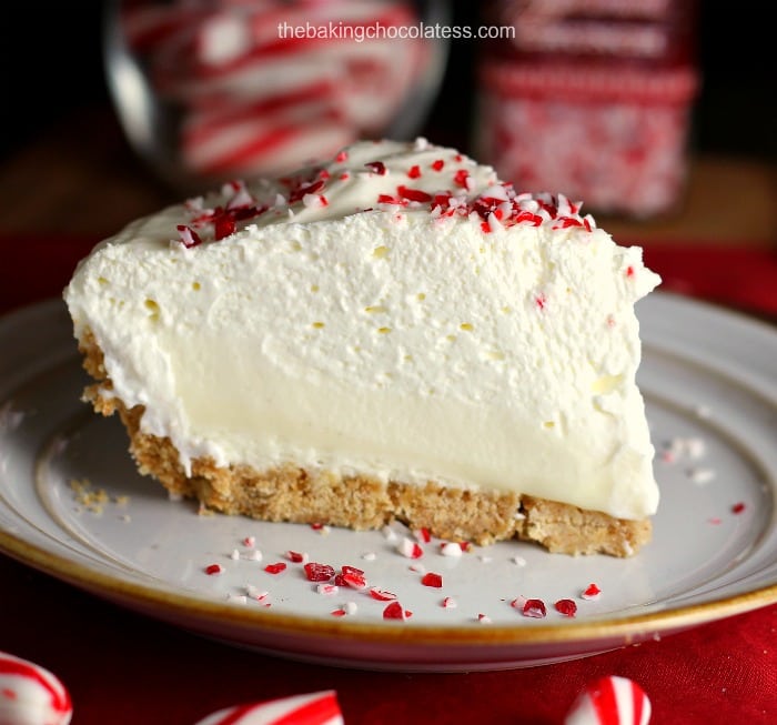 White Chocolate Peppermint Pie for the holidays