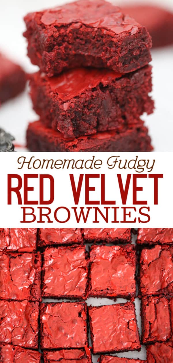 Homemade Fudgy Red Velvet Brownies