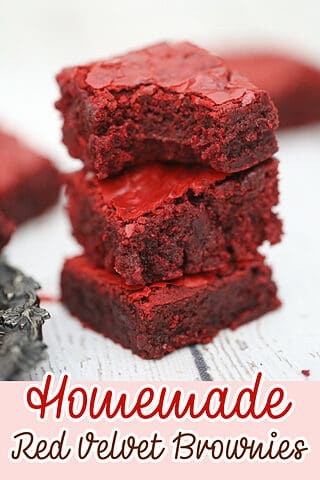 Homemade Fudgy Red Velvet Brownies