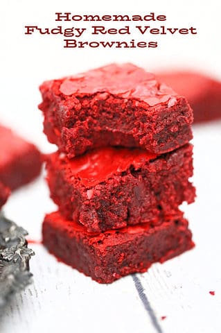 Homemade Fudgy Red Velvet Brownies