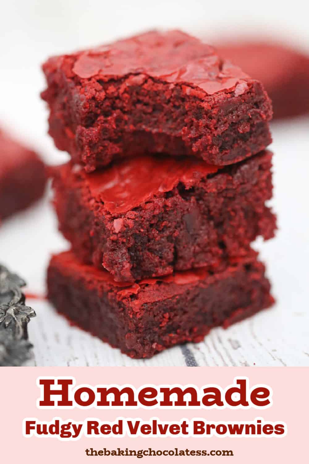 Homemade Fudgy Red Velvet Brownies