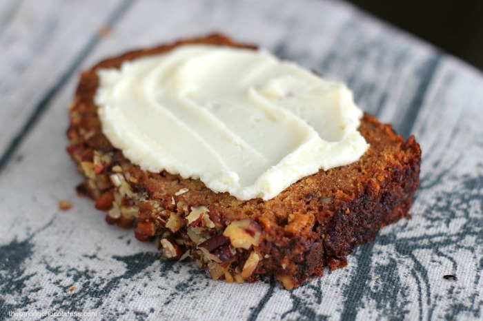 Mimi's Carrot Cake Oat Pecan Loaf - healthy carrot cake bread with oats