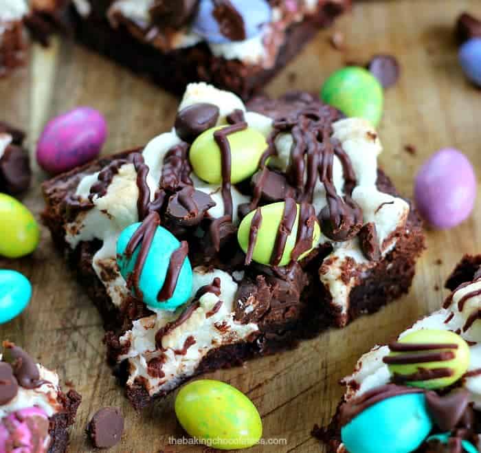 M&M Easter Egg Marshmallow Fudge Brownies