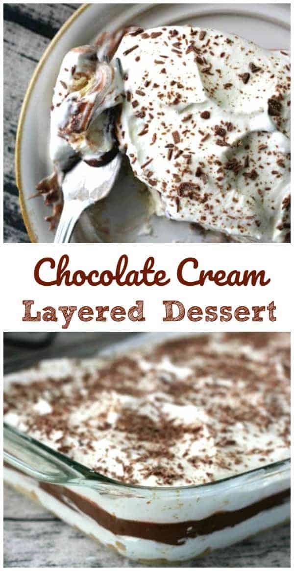 Chocolate Cream Layered Dessert - Layers of Yumminess - layered pudding dessert recipes