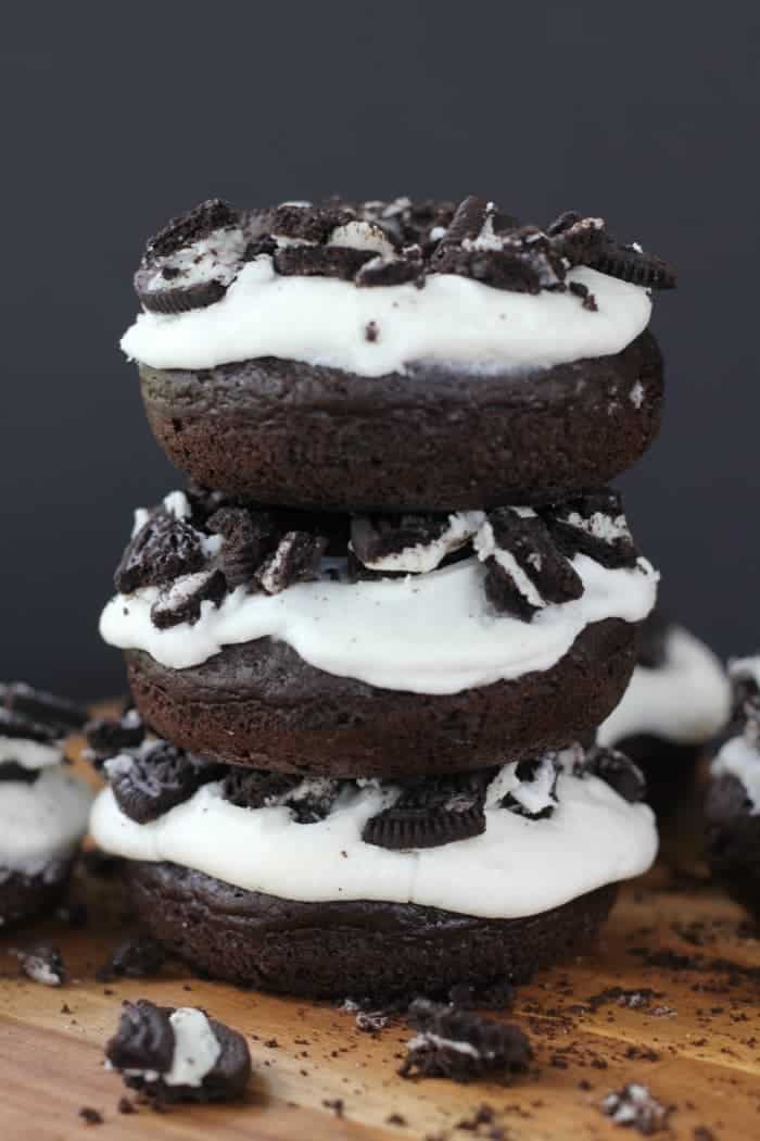 Fluffy Oreo Chocolate Cake Donuts