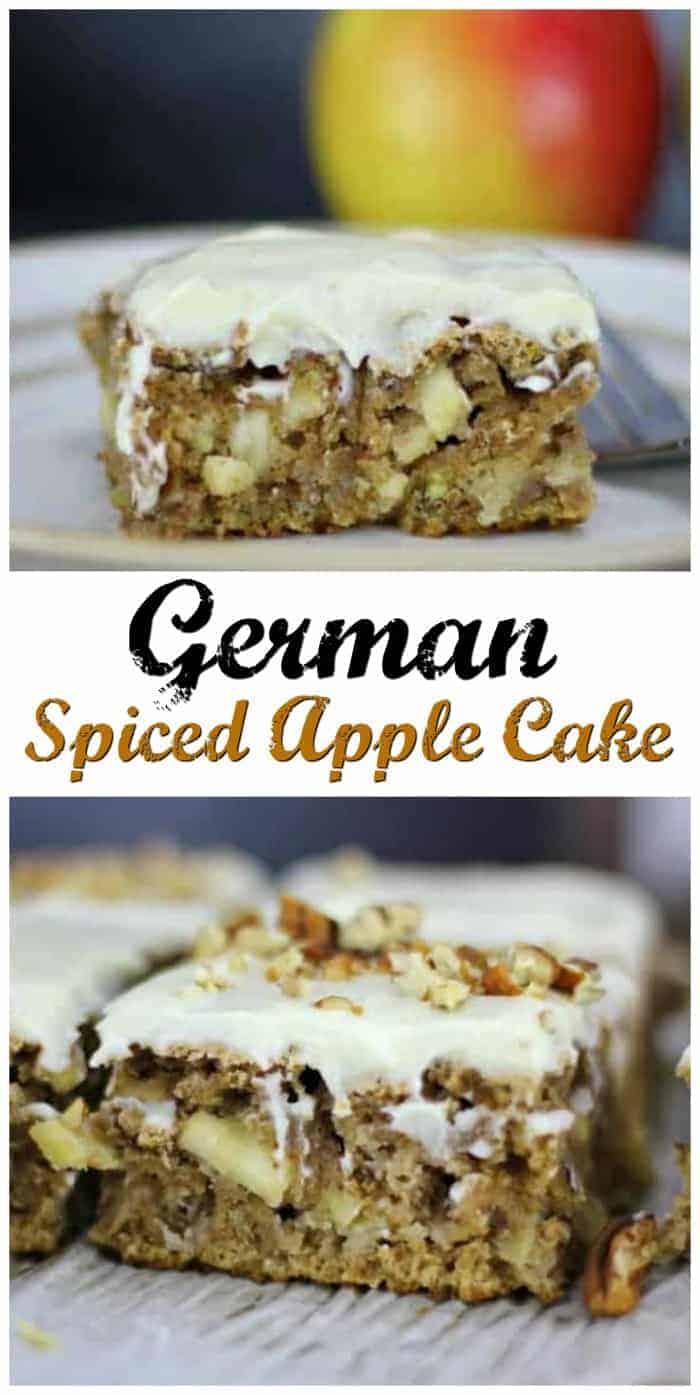 German Spiced Apple Cake with Cream Cheese Frosting