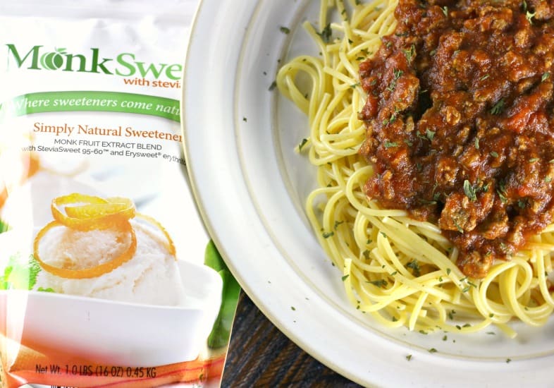 Turkey Bolognese Spaghetti Sauce #MonkSweet #@stevivabrands #sweetandeasy #steviva