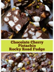Chocolate Cherry Pistachio Rocky Road Fudge