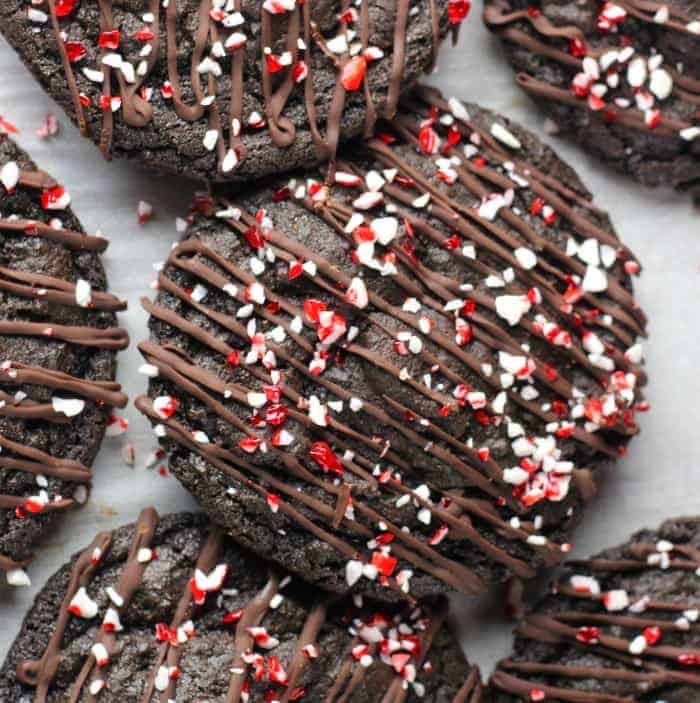 Triple Chocolate Mocha Peppermint Crunch Cookies