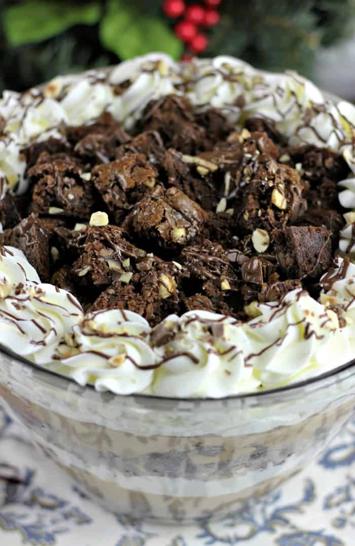 Milk Chocolate Hazelnut Brownie Mousse Trifle