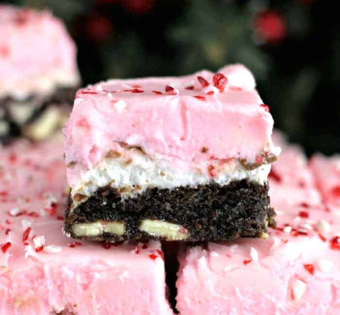 Peppermint Crunch Marshmallow Brownies