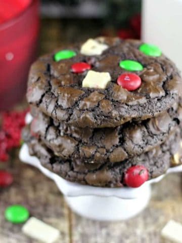 Christmas Peppermint Chunk M&M'S Fudge Cookies