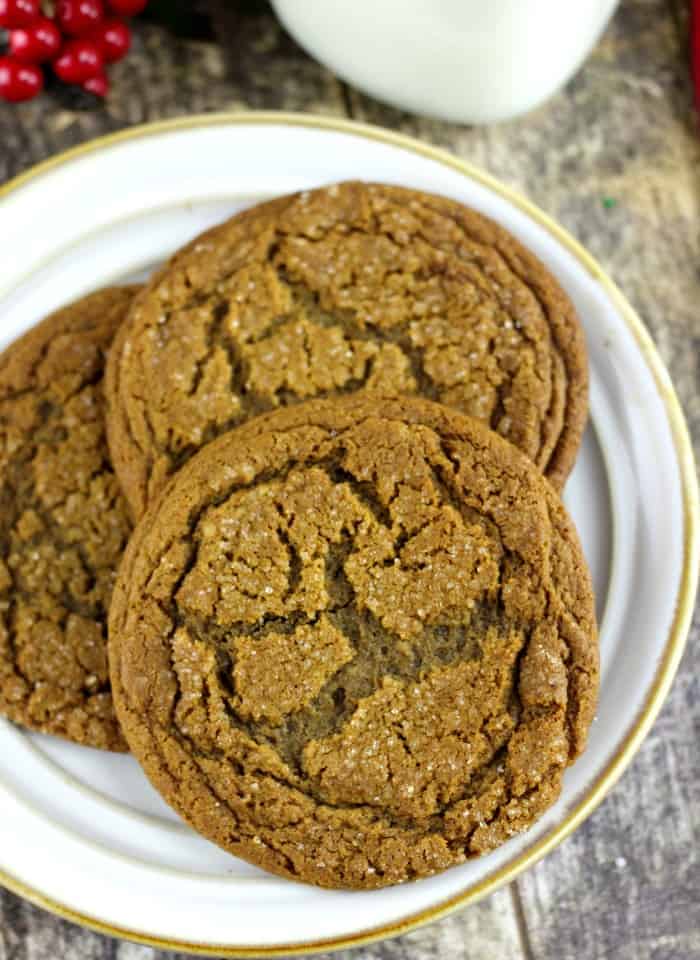 Soft and Chewy Ginger Spiced Molasses Cookies christmas recipe