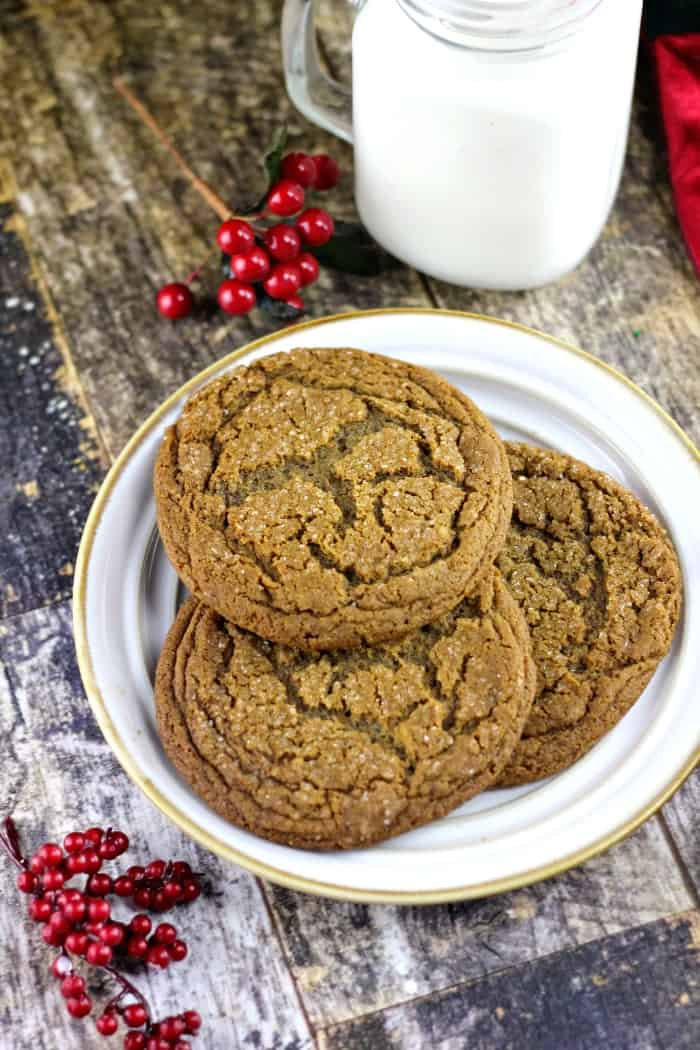 Soft and Chewy Ginger Spiced Molasses Cookies