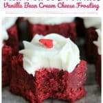 Mini Red Velvet Brownies with Vanilla Bean Cream Cheese Frosting
