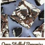 Oreo Stuffed Brownies with Oreo Vanilla Frosting