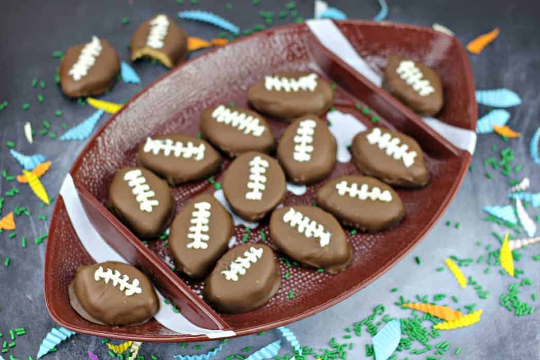 Home-made Chocolate Peanut Butter Cup Footballs