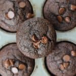 Super Healthy Fudgy Double Chocolate Muffins