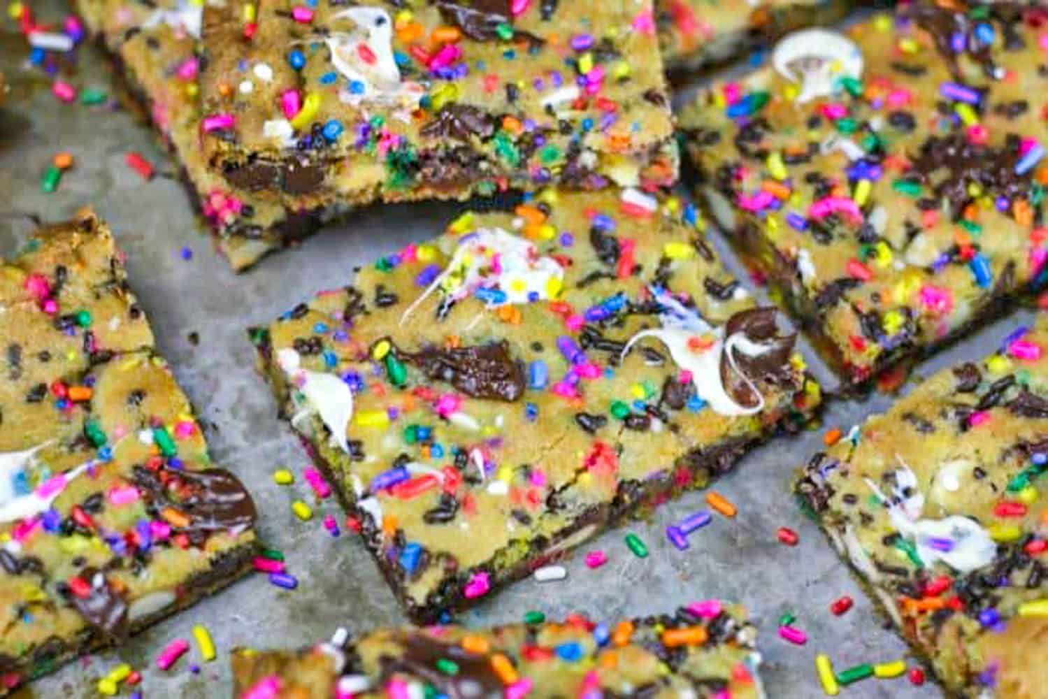 chocolate chip bars with sprinkles