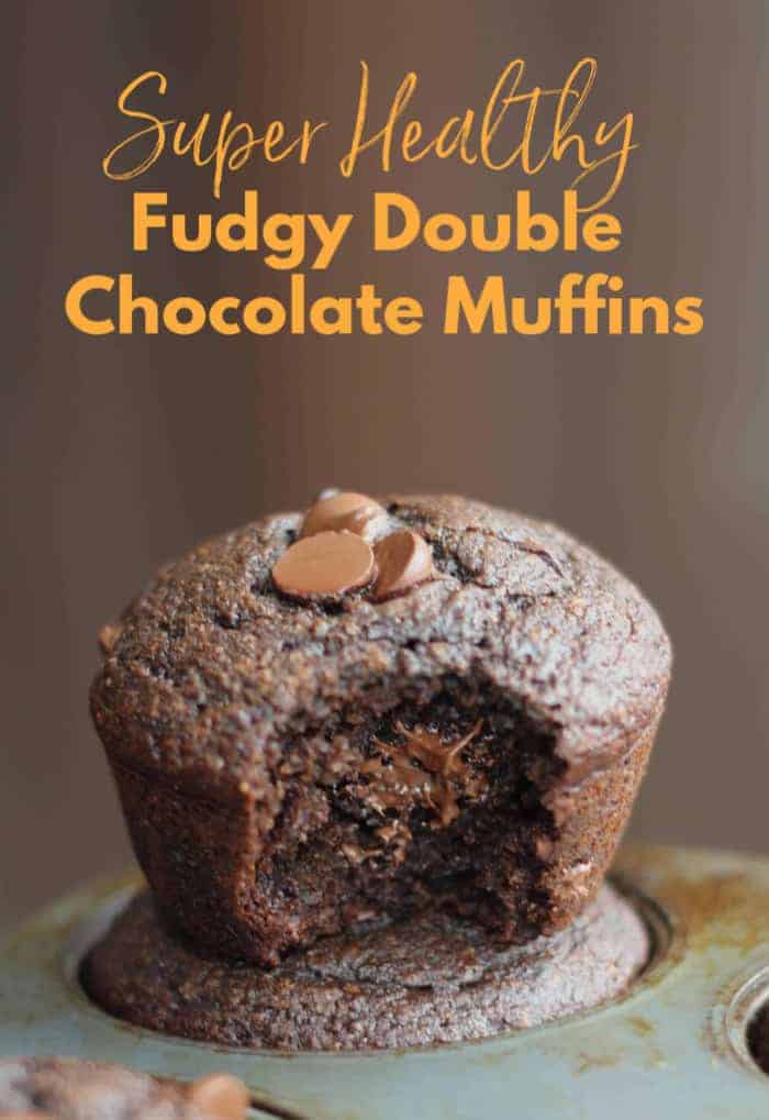 Super Healthy Fudgy Double Chocolate Muffins recipe