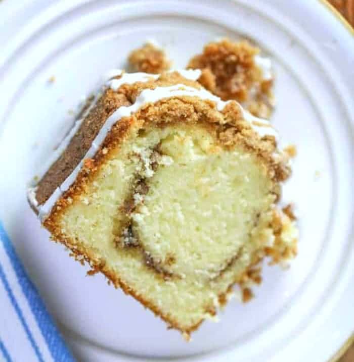 SLICE OF Streusel Coffee Cake Pound Cake