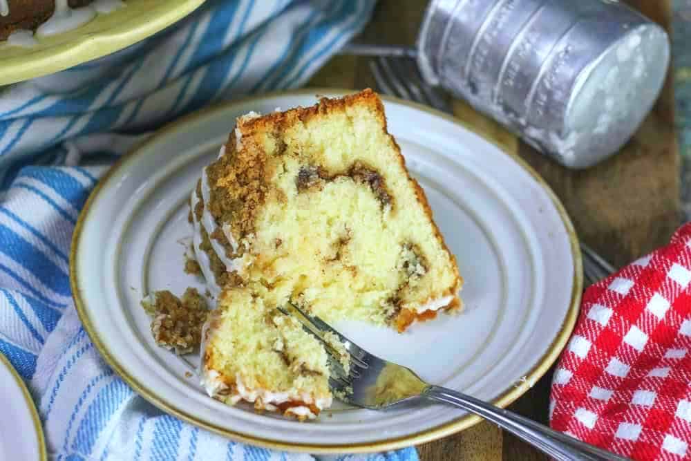 bite out of coffee cake