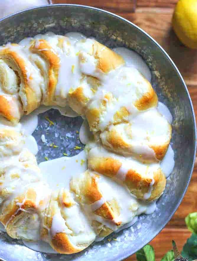 Lemon-Cream Cheese Crescent Ring - spring desserts