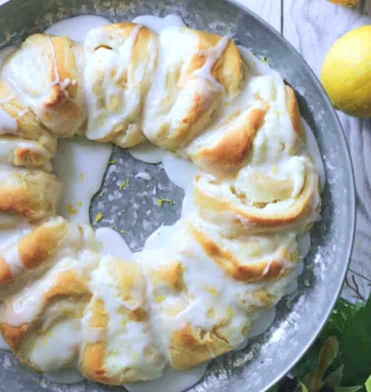 Lemon-Cream Cheese Crescent Ring - mothers day desserts