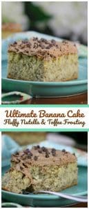 Ultimate Banana Cake with Fluffy Nutella & Toffee Frosting
