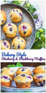 Bakery Style Blueberry & Blackberry Muffins