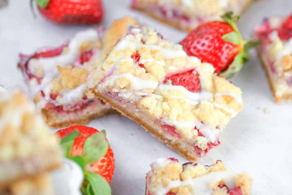 Strawberry & Cream Crumble Bars