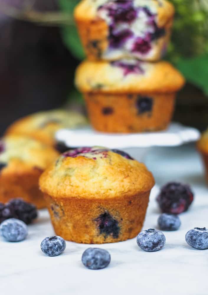 Bakery Style Blueberry & Blackberry Muffins