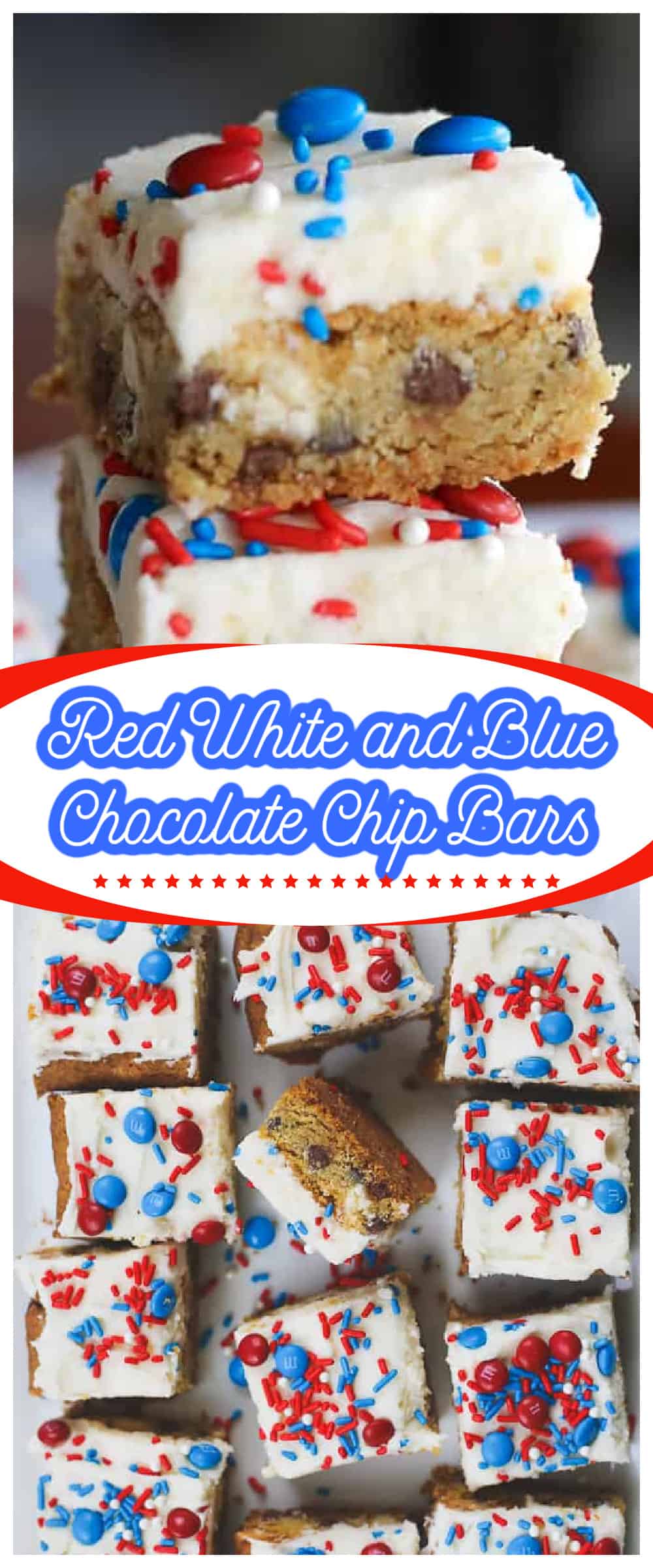 Red White and Blue Chocolate Chip Bars