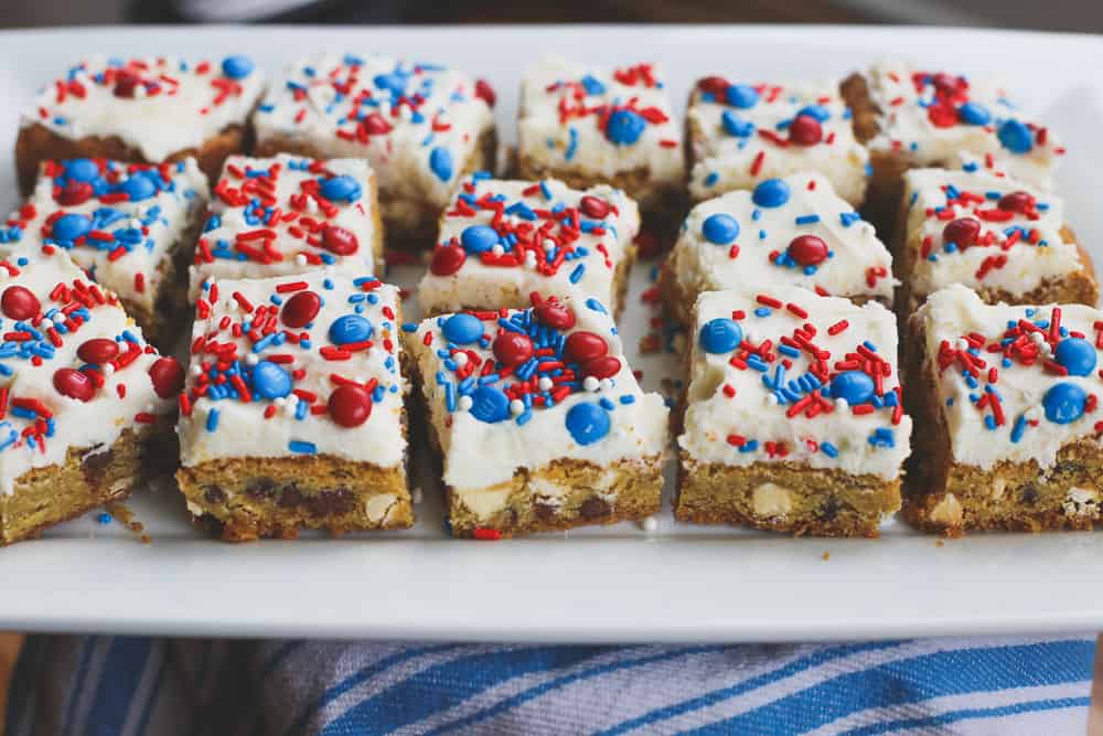 Red White and Blue Chocolate Chip Bars
